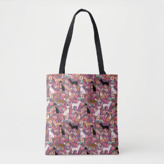 Chihuahua Florals Canvas tas - chihuahua bloemen