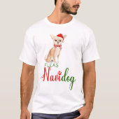 Chihuahua Funny Kerstmis Fleas Navidog T-shirt (Voorkant)