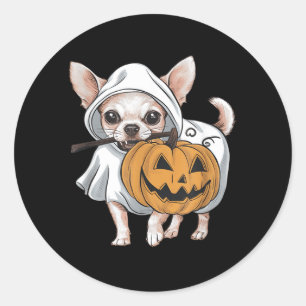 Chihuahua Geest Hond Halloween Ronde Sticker