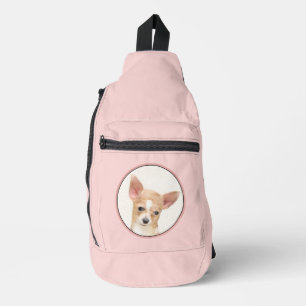 Chihuahua Gladde Jas Schilderen Originele Hond Kun Sling Bag