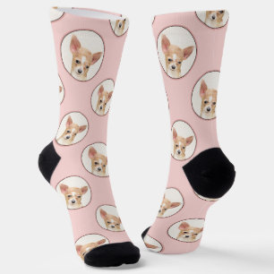 Chihuahua Gladde Jas Schilderen Originele Hond Kun Sokken