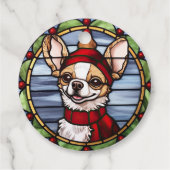 Chihuahua Glas in lood Kerst Bedankjes Labels (Achterkant)