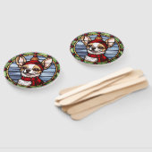 Chihuahua Glas in lood Kerst Handwaaier