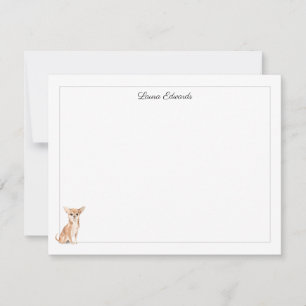 Chihuahua Gray Border Personalized Stationery Notitiekaartje