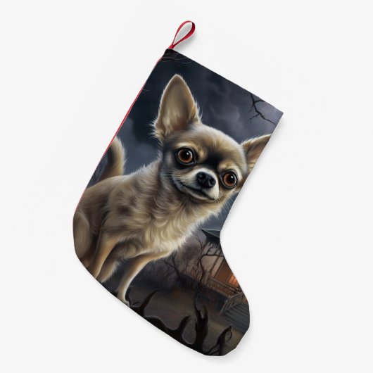 chihuahua halloween eng kleine kerstsok (Voorkant (Hangend))
