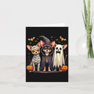 Chihuahua Halloween kostuum mummie heks geest hond Kaart