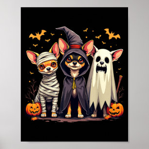 Chihuahua Halloween kostuum mummie heks geest hond Poster