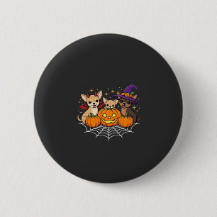Chihuahua Halloween Pompoen Heks Hond Ontwerp Ronde Button 5,7 Cm