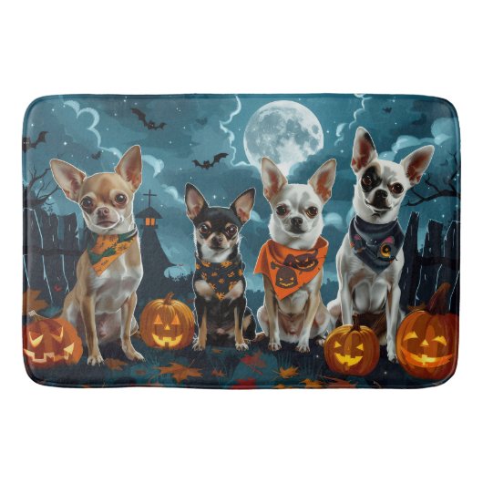 Chihuahua Halloween Spooky Badmat (Voorkant)