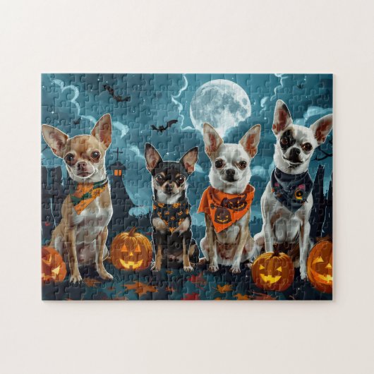 Chihuahua Halloween Spooky Legpuzzel (Horizontaal)