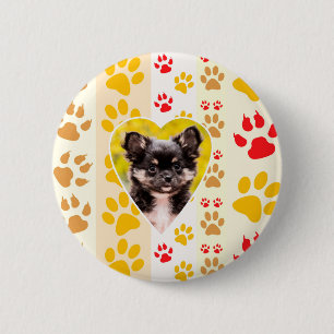 Chihuahua hart poot afdrukken ronde button 5,7 cm