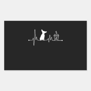 chihuahua hartslag puls minuscule koffie rechthoekige sticker