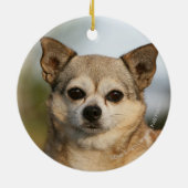 Chihuahua Headshot Keramisch Ornament (Achterkant)