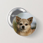Chihuahua Headshot Ronde Button 5,7 Cm (Voorkant /achterkant)