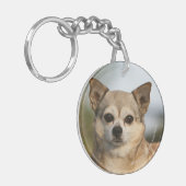 Chihuahua Headshot Sleutelhanger (Voorkant Links)