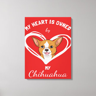 Chihuahua Heart_Hondenliefhebber Canvas Afdruk