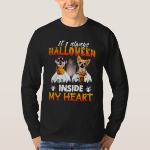 Chihuahua Het is altijd Trick or treat in mijn har T-shirt
