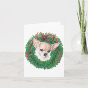 Chihuahua Holiday Dog Art Note Kaart