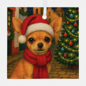 Chihuahua Holiday  Glas Ornament (Achterkant)