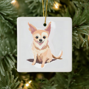 Chihuahua-hond Cute hond huisdier puppy aquarel Keramisch Ornament