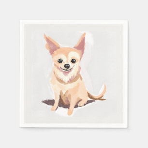Chihuahua-hond   Cute hond huisdier puppy aquarel Servet