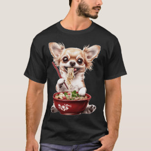 Chihuahua-hond eet Ramen-kom Japanse Noedels T-shirt