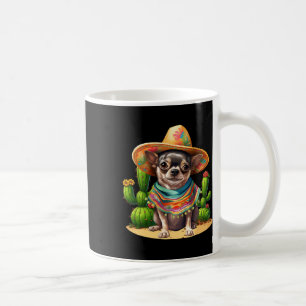Chihuahua hond en Sombrero Pet Mexicaanse Fiesta C Koffiemok