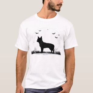 Chihuahua-hond � Halloween Maan Silhouet Klassiek T-shirt
