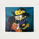 Chihuahua Hond Heks Halloween Wandkleed (Voorkant (horizontaal))