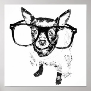 Chihuahua-hond Illustratie Tekening Poster