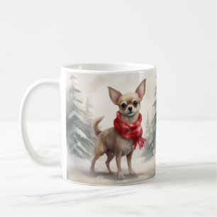 Chihuahua Hond in Sneeuw Kerstmis Koffiemok