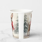 Chihuahua Hond in Sneeuw Kerstmis Papieren Bekers (Rechts)