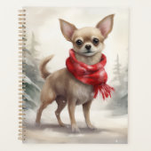 Chihuahua Hond in Sneeuw Kerstmis Planner (Voorkant)