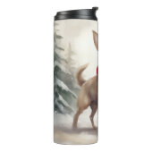 Chihuahua Hond in Sneeuw Kerstmis Thermosbeker (Gedraaid links)