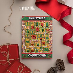 Chihuahua Hond Kerstmis Adventkalender Feestdagenkaart