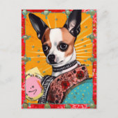 Chihuahua Hond Kleurrijke Collage Briefkaart (Voorkant)