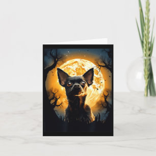 Chihuahua-hond maan silhouet Halloween grappig kwa Kaart