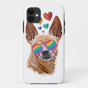 Chihuahua-hond met harten Valentijnsdag  iPhone 11 Hoesje