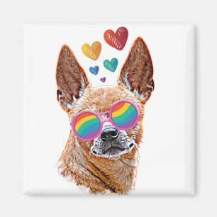 Chihuahua-hond met harten Valentijnsdag Magneet
