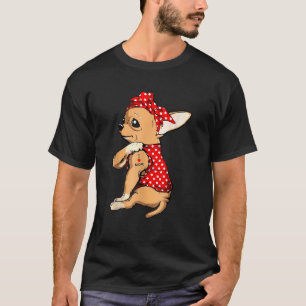 Chihuahua-hond Moeder Bandana Schattig Ik Hou van  T-shirt