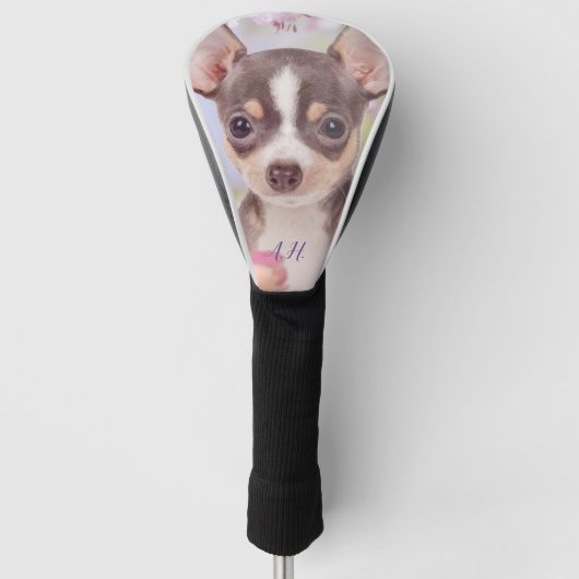 Chihuahua-hond monogrammen golfdekking golfheadcover (Voorkant)