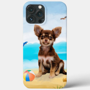 Chihuahua-hond op het strand iPhone 13 pro max hoesje