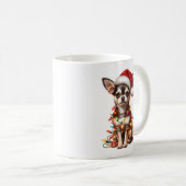 Chihuahua Hond Puppy Kerstmis Koffiemok (Voorkant rechts)