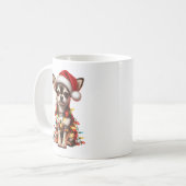 Chihuahua Hond Puppy Kerstmis Koffiemok (Voorkant links)
