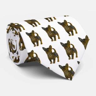 Chihuahua Hond Silhouet Halloween Witte Hals Stropdas
