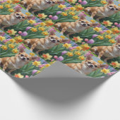 Chihuahua Hond Spring Bloemen Schilderen Cadeaupapier (Hoek)