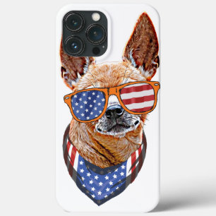 Chihuahua Hond USA Amerikaanse Onafhankelijkheid 4 iPhone 13 Pro Max Hoesje