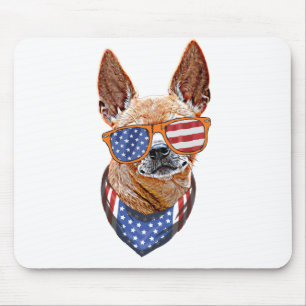 Chihuahua Hond USA Amerikaanse Onafhankelijkheid 4 Muismat