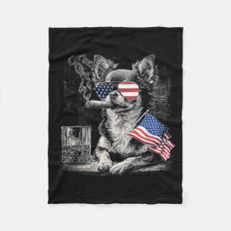 Chihuahua Hond Vader Patriottische Amerikaanse Vla Fleece Deken