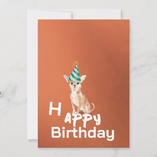 Chihuahua hond verjaardagsfeestje uitnodiging (Voorkant)
